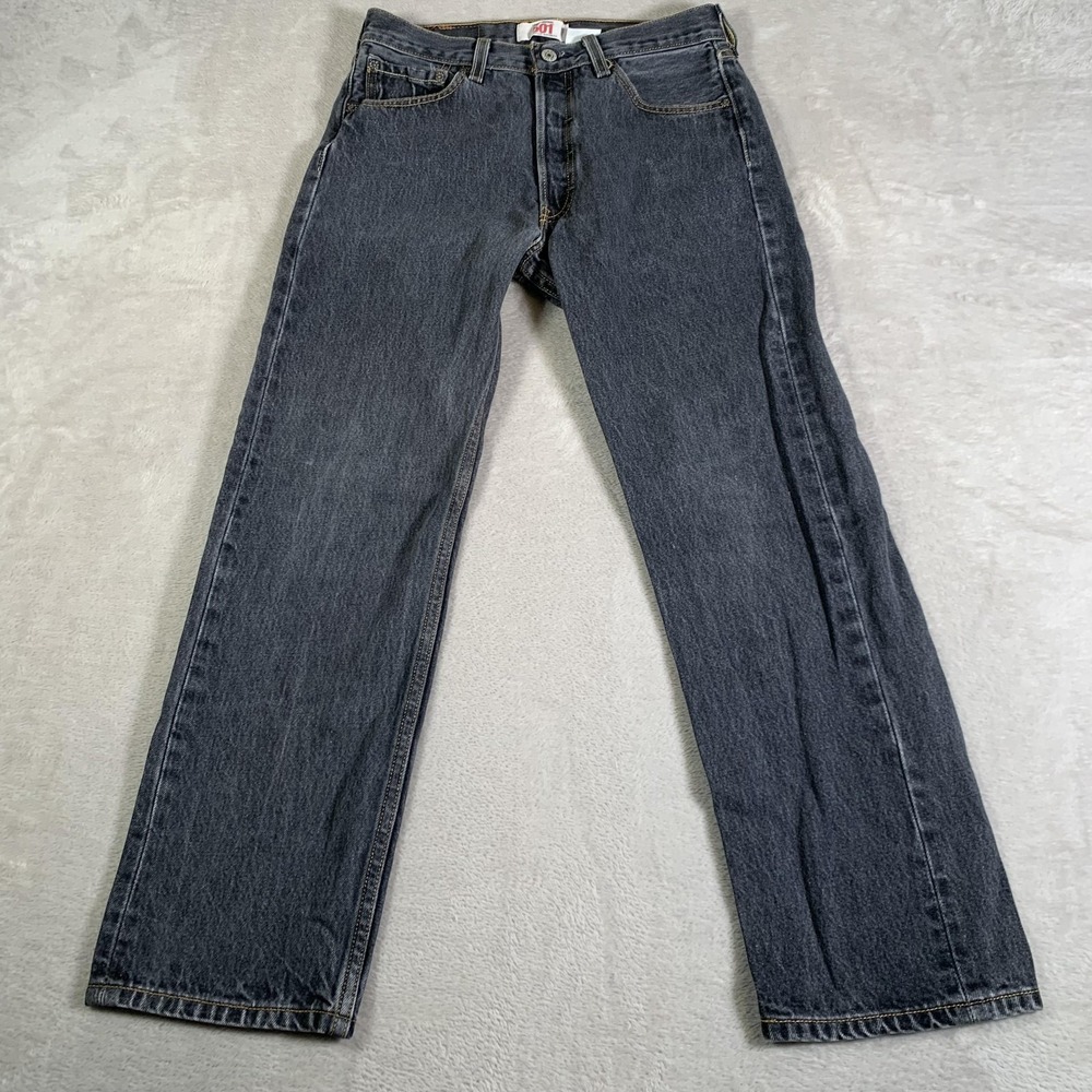 VTG Levis‎ 501 Jeans Mens 30x30(28x27)Gray Button Fly Straight Leg Denim Classic